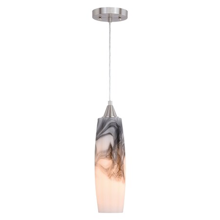 Vaxcel Milano Nickel Mini Pendant Ceiling Light Black and White Glass P0326